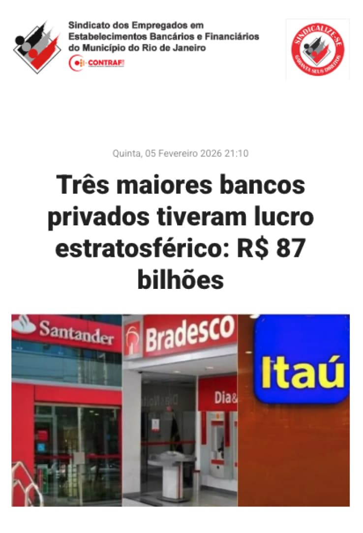 Brasil de Fato — Itaú, Bradesco e Santander lucram R$ 75 bi em 2024, ganhando mais com a alta dos juros